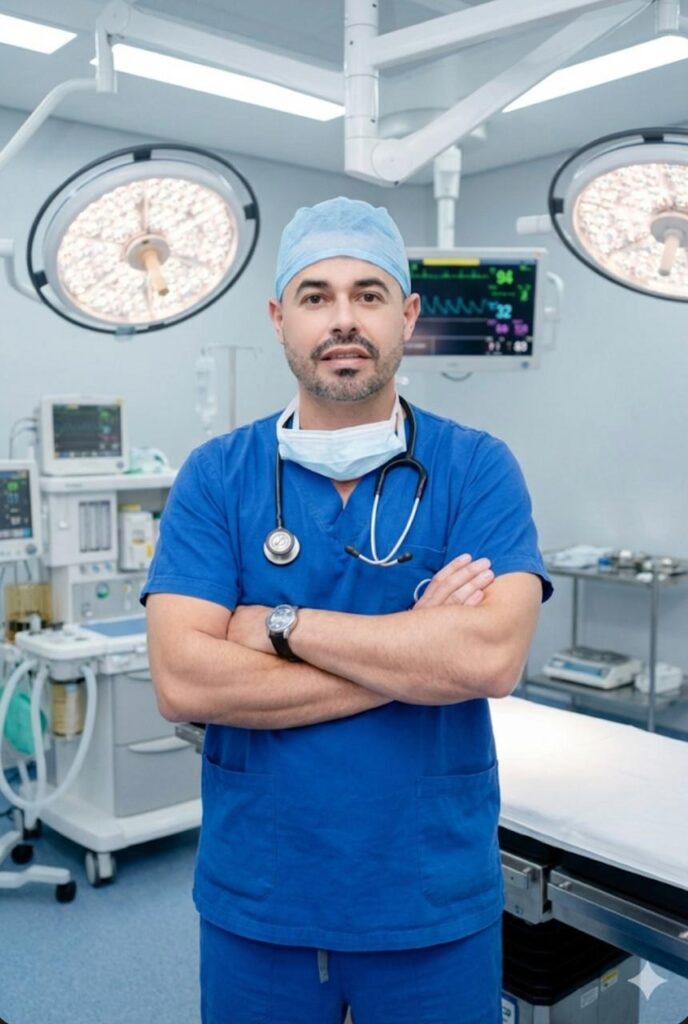 Cirurgião oncológico Dr. Antonio Carlos Tourinho de Castro realizando cirurgia de tireoide no Honpar em Arapongas-PR"