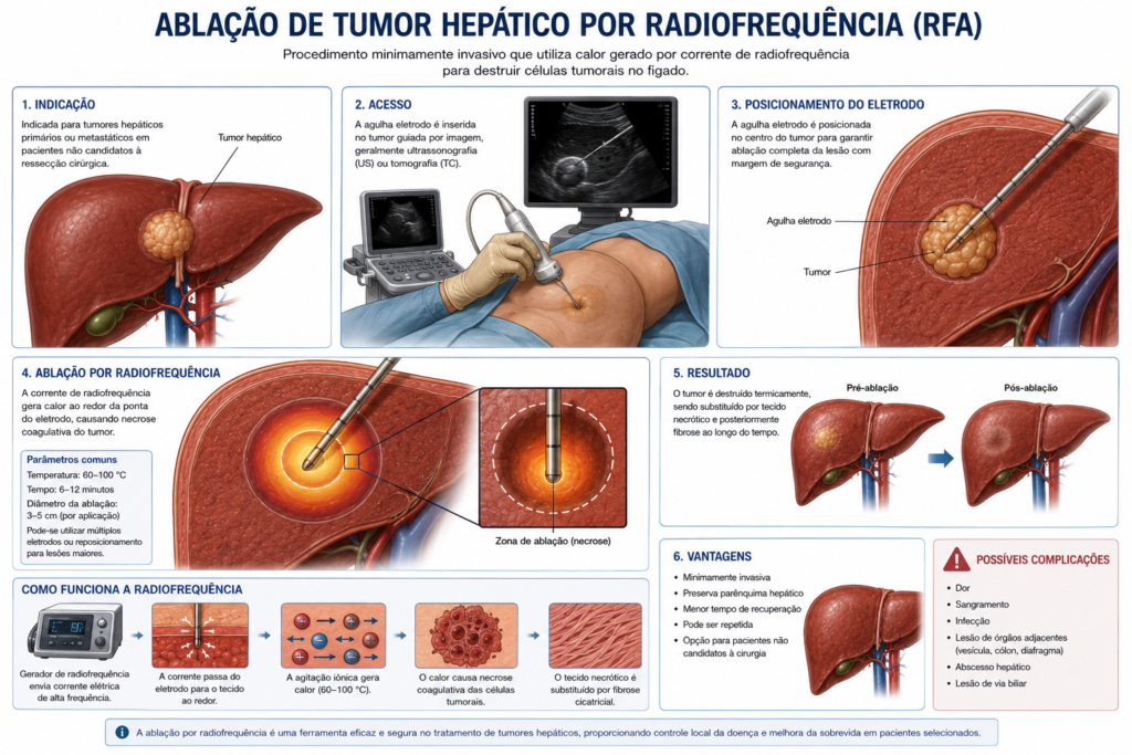 Ablação por radiofrequência de tumor hepático